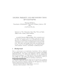 Graphs, Skeleta and Reconstruction of Polytopes