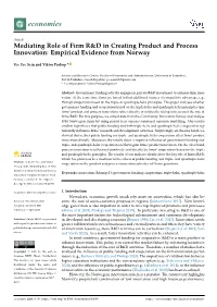 Mediating Role of Firm R&D in Creating Product And