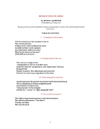 Syria Resolution for 2018 Socialist Action