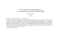 The Grounds for and Excellence of the Corpuscular Or Mechanical Philosophy
