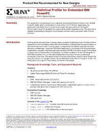 Xilinx XAPP545 Statistical Profiler for Embedded IBM Powerpc, Application Note