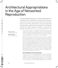 Architectural Appropriations in the Age of Networked Reproduction