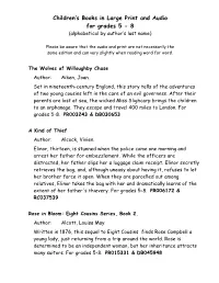Children's Books in Large Print and Audio for Grades 5