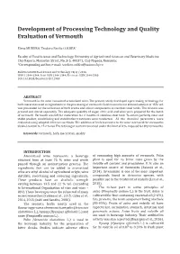 Development of Processing Technology and Quality Evaluation of Vermouth