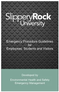 Emergency Procedure Guidelines for Employees, Students and Visitors