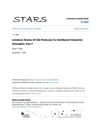 Literature Review of OSI Protocols for Distributed Interactive Simulation: Part 2