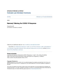 Narrowly Tailoring the COVID-19 Response