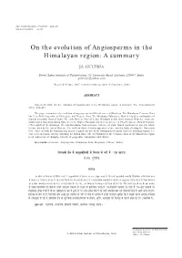 On the Evolution of Angiosperms in the Himalayan Region: a Summary