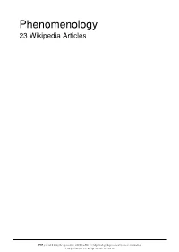 Phenomenology 23 Wikipedia Articles