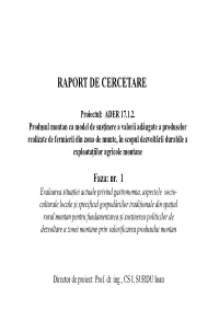 RAPORT DE CERCETARE Proiectul: ADER 17.1.2. Produsul