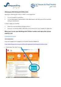 When You Receive Your Working with Children Number and Expiry Date Please Send to Us At