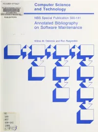 Annotated Bibliogrpahy on Software Maintenance