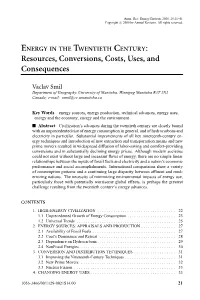 "Energy in the Twentieth Century: Resources, Conversions, Costs