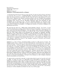 Food Security in the Face of Disaster A