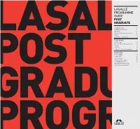 Lasalle Programme Guide Post Graduate Get