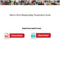 Merino Wool Sleeping Bag Temperature Guide
