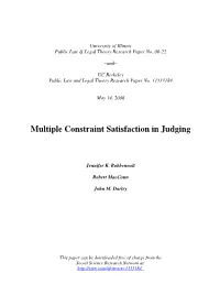 Multiple Constraint Satisfaction in Judging