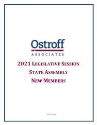 2021Legislative Session State Assembly New Members