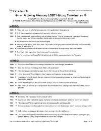 A Living Memory LGBT History Timeline