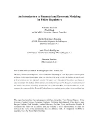 An Introduction to Financial and Economic Modeling for Utility Regulators