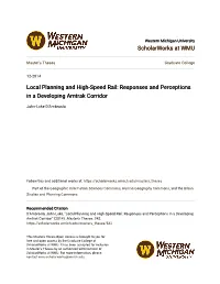 Local Planning and High-Speed Rail: Responses and Perceptions in a Developing Amtrak Corridor