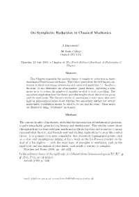 On Symplectic Reduction in Classical Mechanics