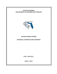 State of Florida Department of Children and Families Access Florida System Technical Architecture Overview Itn