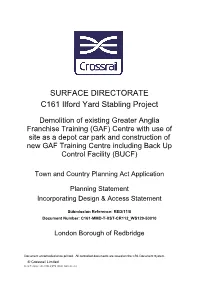 SURFACE DIRECTORATE C161 Ilford Yard Stabling Project