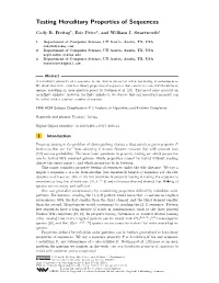 Testing Hereditary Properties of Sequences