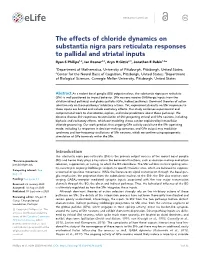 The Effects of Chloride Dynamics on Substantia Nigra Pars Reticulata