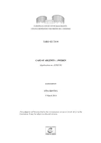 THIRD SECTION CASE of ARLEWIN V. SWEDEN