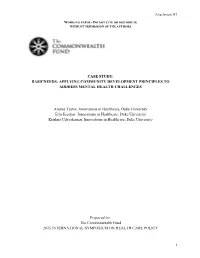 Basicneeds: Applying Community Development Principles to Address Mental Health Challenges