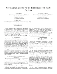 Clock Jitter Effects on the Performance of ADC Devices