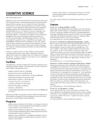 Cognitive Science 1