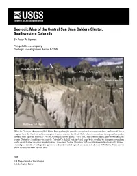 Geologic Map of the Central San Juan Caldera Cluster, Southwestern Colorado by Peter W