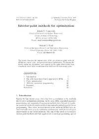 Interior-Point Methods for Optimization