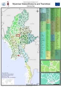 Myanmar States/Divisions and Townships Overview Map
