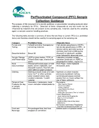 Perfluorinated Compound (PFC) Sample Collection Guidance