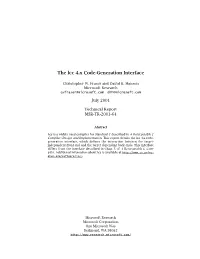 The Lcc 4.X Code-Generation Interface