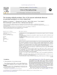 The Learning-Oddball Paradigm: Data of 24 Separate Individuals Illustrate Its Potential Usefulness As a New Clinical Tool ⇑ Marijtje L.A