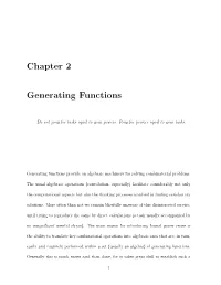 Chapter 2 Generating Functions