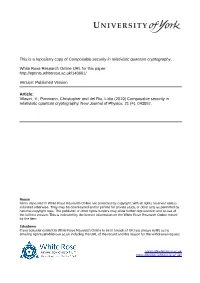 Composable Security in Relativistic Quantum Cryptography