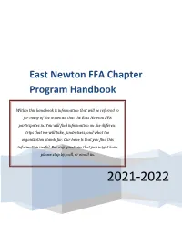 East Newton FFA Chapter Program Handbook