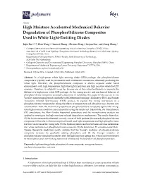 High Moisture Accelerated Mechanical Behavior Degradation of Phosphor/Silicone Composites Used in White Light-Emitting Diodes