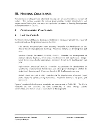 Iii. Housing Constraints