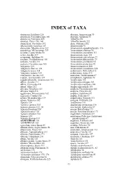 INDEX of TAXA