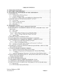 Northeast Multispecies FMP Amendment 12 Volume I TABLE OF