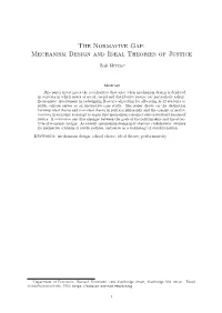 The Normative Gap: Mechanism Design and Ideal Theories of Justice
