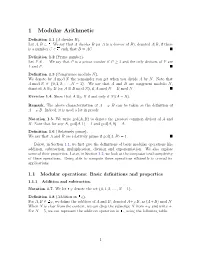 1 Modular Arithmetic
