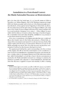 Assimilation in a Postcolonial Context: the Hindu Nationalist Discourse on Westernization